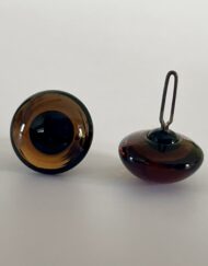 Traditional Glass Teddy bear eyes in dark smoked topaz colour