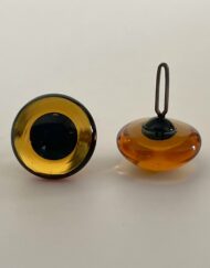 Traditional Glass Teddy bear eyes in medium topaz colour