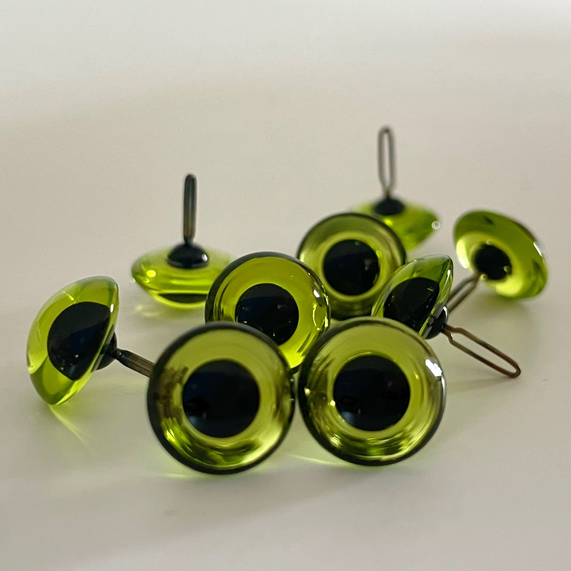 Traditional Glass Teddy bear eyes in light green colour