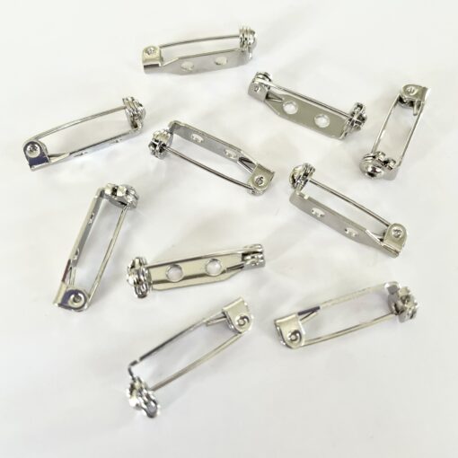 20mm Nickel plated brooch backs