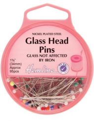 Hemline Glass Head Pins