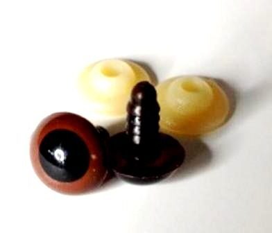 Brown Plastic Safety Eyes for toys - 7.5mm - 20mm - AMAZING CRAFT