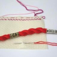 6 count binca, DMC thread & size 14 tapestry needle