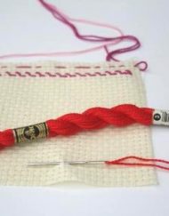 6 count binca, DMC thread & size 14 tapestry needle