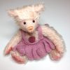 Daisy bear made from French Pink Mohair