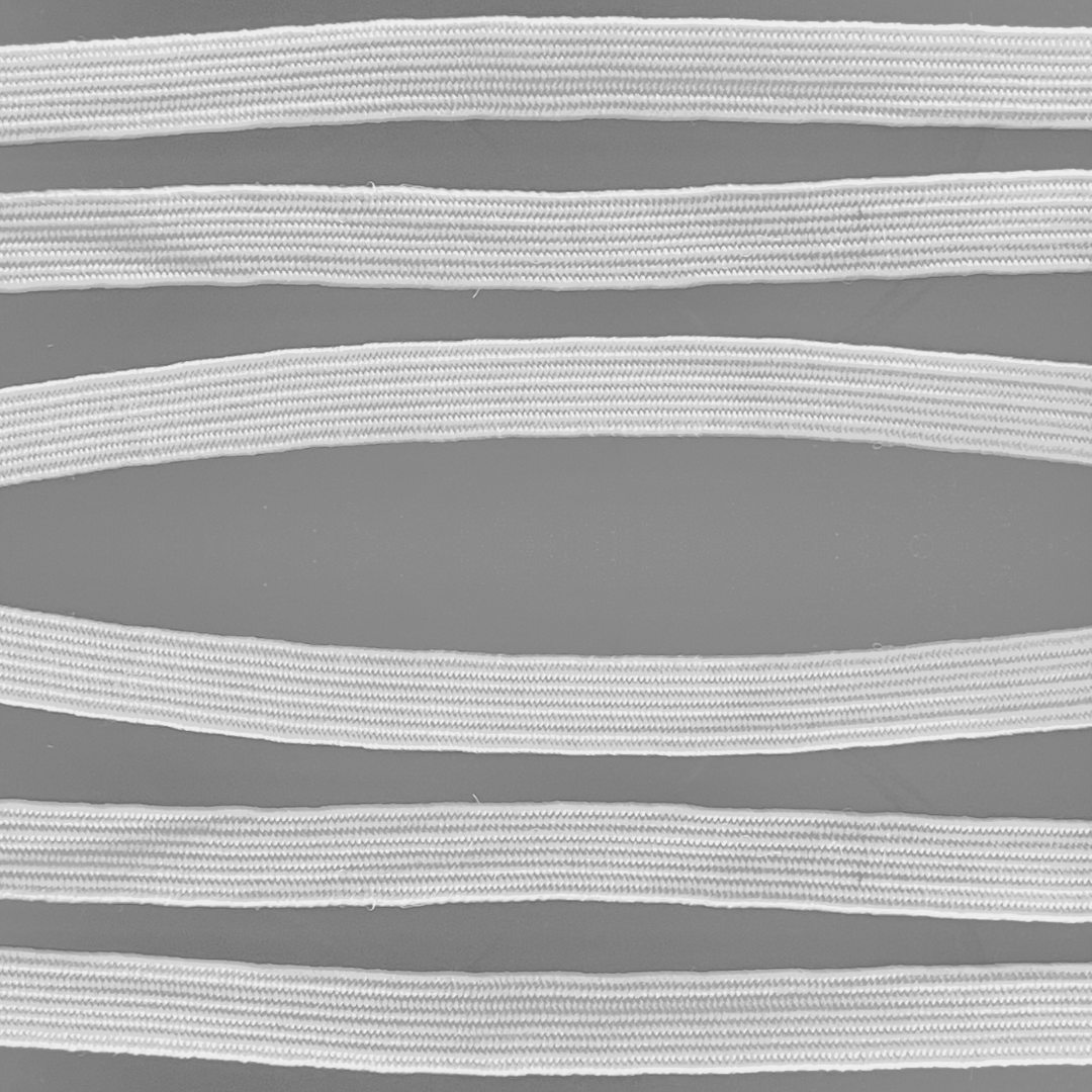 6mm white elastic available in 1, 5 or 10m lengths