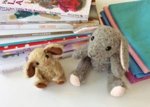 Crafting books & mohair mouse & rabbit