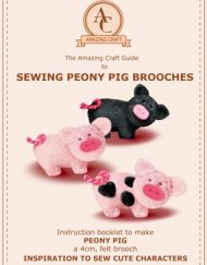 Sewing Peony Pig Felt Brooches - Amazing Craft