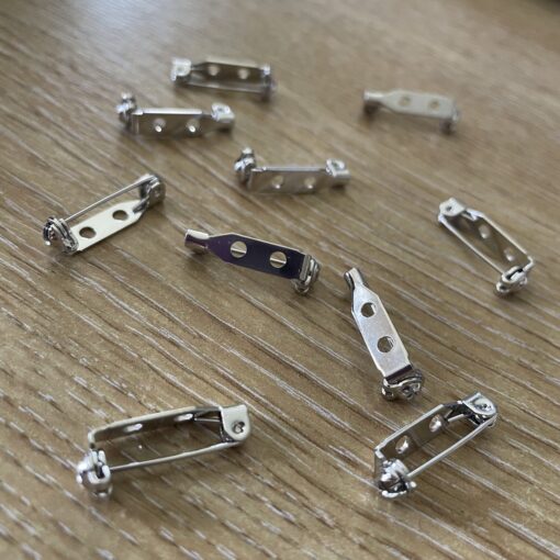 20mm Nickel plated brooch backs