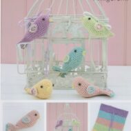 DMC Crochet Amigurumi Birds and keepsake pouch