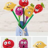DMC Crochet pattern pen toppers fruit