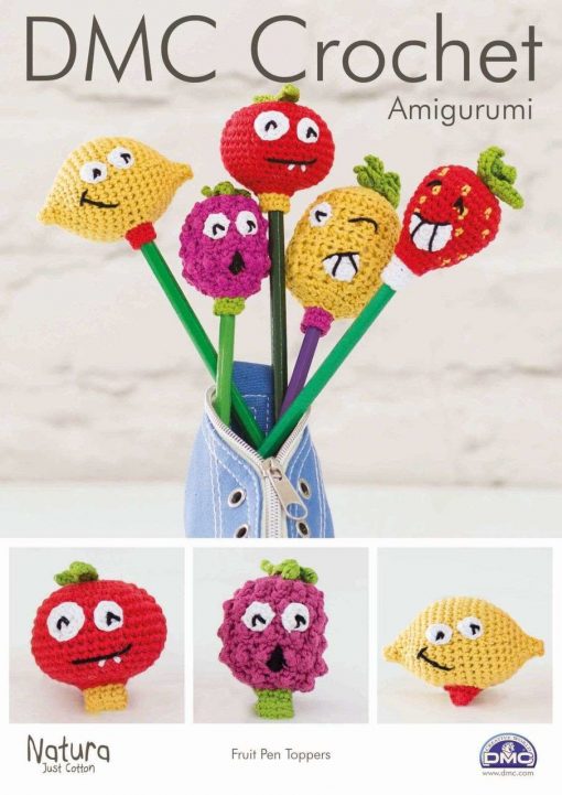 DMC Crochet pattern pen toppers fruit