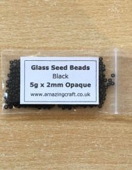 Glass Seed Beads Eyes Black Pack