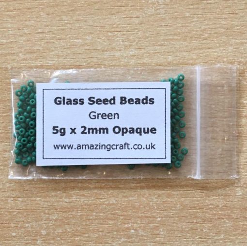 Glass Seed Beads Eyes - Green Pack