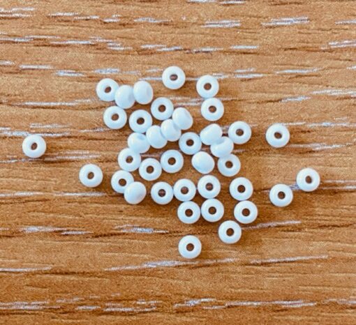 Glass Seed Bead Eyes - White