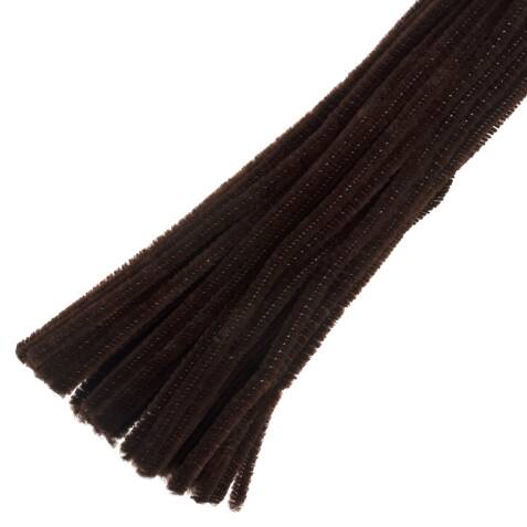 30cm chenille pipe cleaners brown