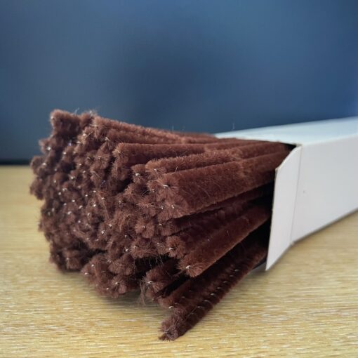 30cm chenille pipe cleaners brown