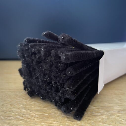 30cm chenille pipe cleaners black