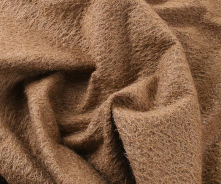 Mohair Teddy Bear Fabric Helmbold 12mm Sparse Fawn on Brown