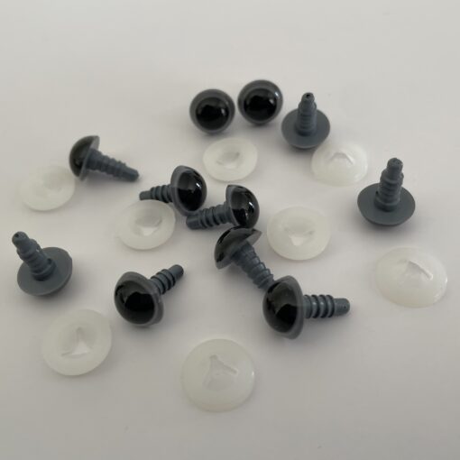 Grey Safety Eyes for teddy bears, dolls and soft toy creations