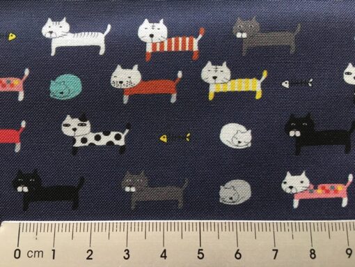 Sewing Sanctuary Cat Fabric - Blue Grey