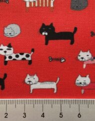 Sewing Sanctuary Cat Fabric - Red