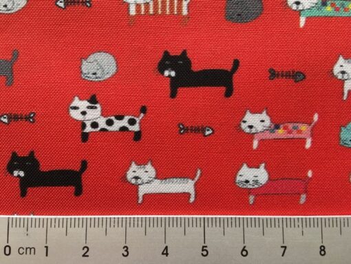 Sewing Sanctuary Cat Fabric - Red