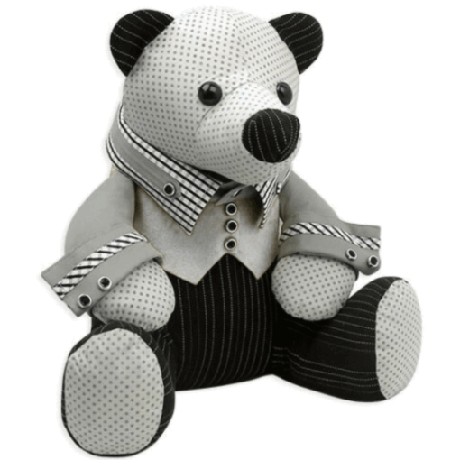 Funky Friends Buttons Best Dressed Bear Pattern