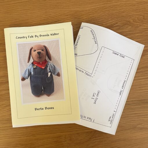 Bertie Bones dog pattern to sew a soft toy dog