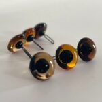 Traditional Glass Teddy bear eyes in topaz colour