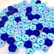 Trimits Mini Buttons for miniature toy making and toy clothes in colour- blue.