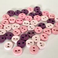 Trimits Mini Buttons for miniature toy making and toy clothes in colour- Pink and Lilac