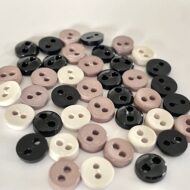 Trimits Mini Buttons for miniature toy making and toy clothes in colour- Black