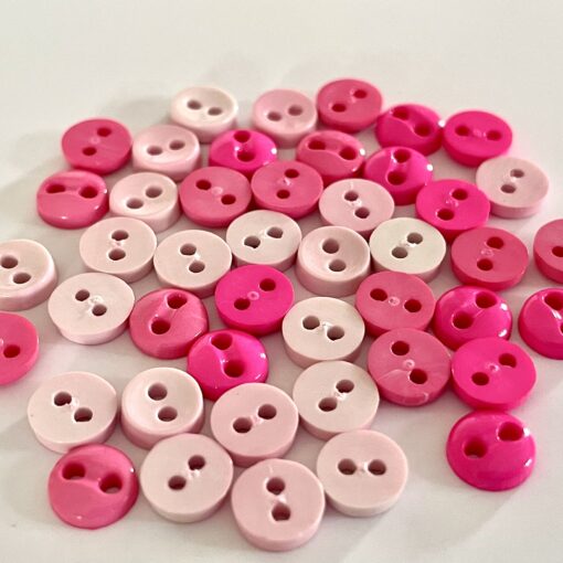 Trimits Mini Buttons for miniature toy making and toy clothes in colour- pink