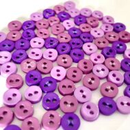 Trimits Mini Buttons for miniature toy making and toy clothes in colour- purple
