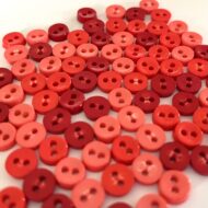 Trimits Mini Buttons for miniature toy making and toy clothes in colour- red