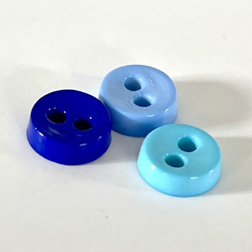 Trimits Mini Buttons for miniature toy making and toy clothes in colour- blue