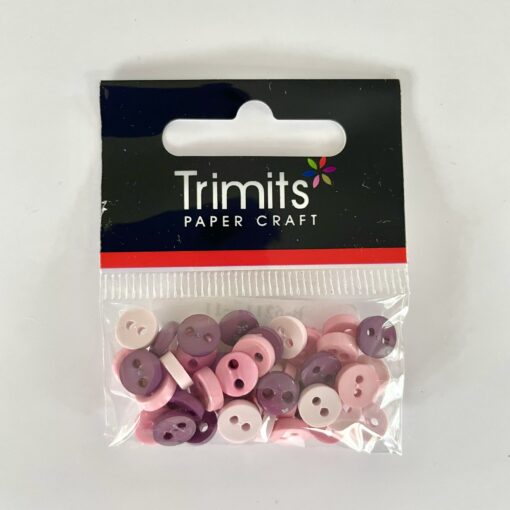 Trimits Mini Buttons for miniature toy making and toy clothes in colour- lilac