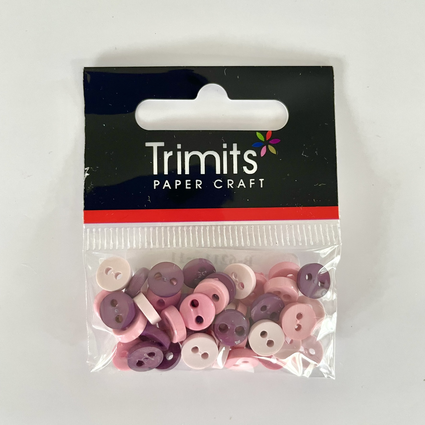 Trimits Mini Buttons for miniature toy making and toy clothes in colour- lilac
