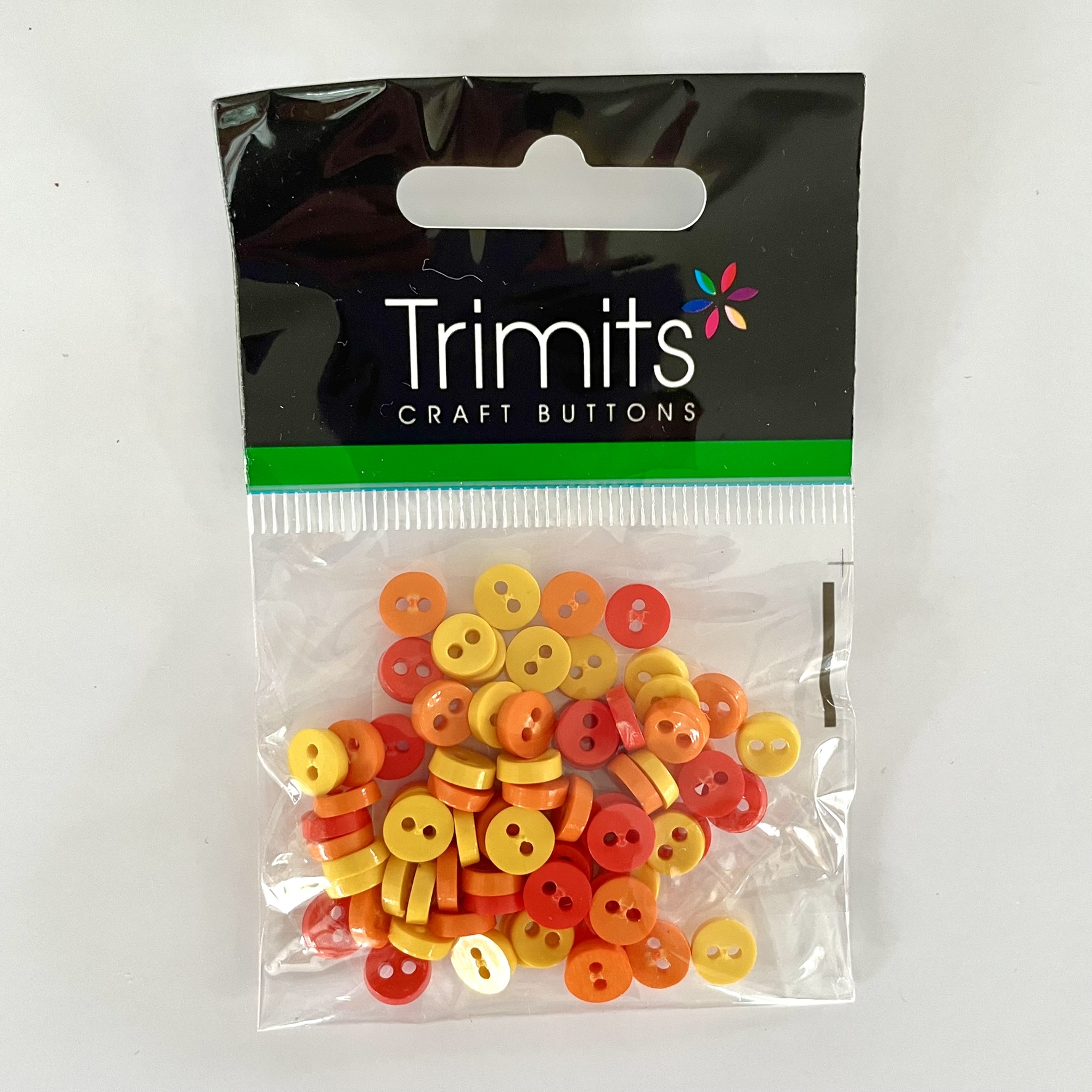Trimits Mini Buttons for miniature toy making and toy clothes in colour- orange