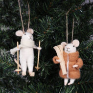 Trimits Needle Fellt Kit Winter Sports Mice on Christmas Tree
