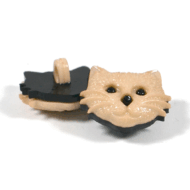 Plastic cat Button with shank to attach onto clothing and toys,