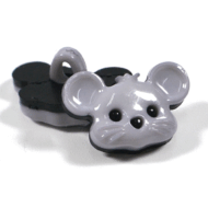 Plastic mouse Button with shank to attach onto clothing and toys,