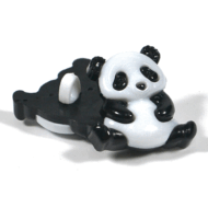 Plastic Panda Button with shank to attach onto clothing and toys,