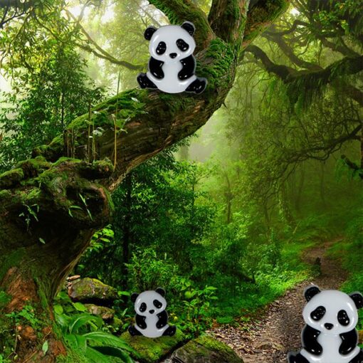 Plastic Panda Button with shank to attach onto clothing and toys,