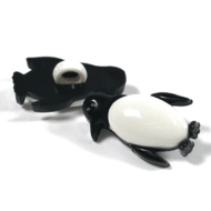 Plastic penguin Button with shank to attach onto clothing and toys,