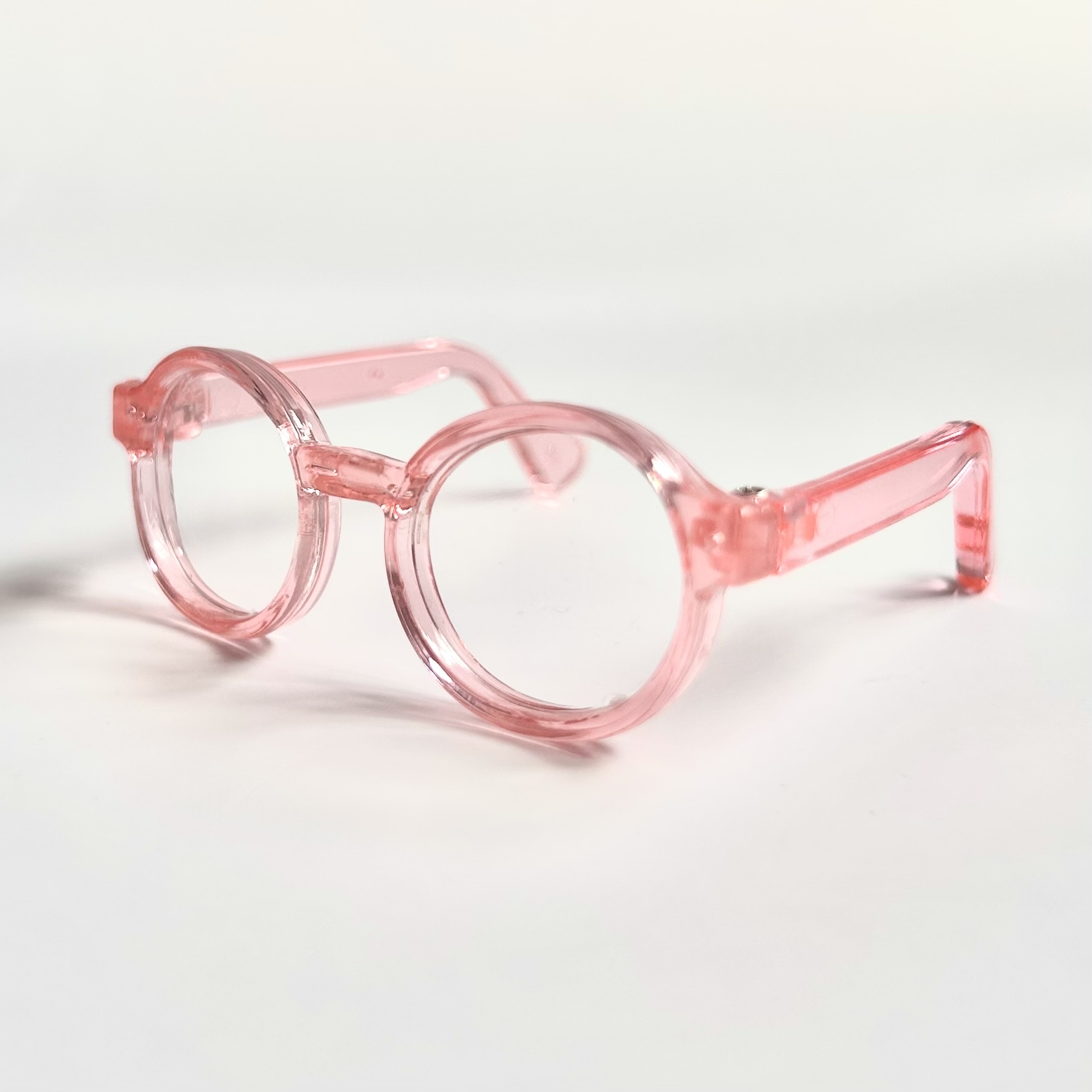 pink miniature toy glasses for bears and dolls