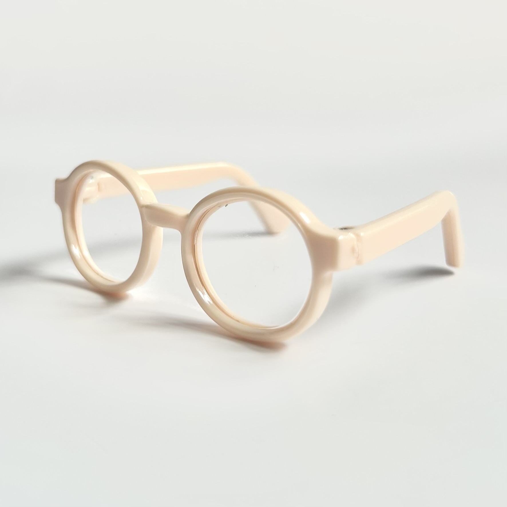 cream miniature toy glasses for bears and dolls