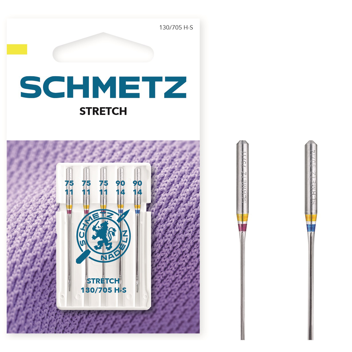 A pack of 5 Schmetz Stretch Sewing Machine Needles