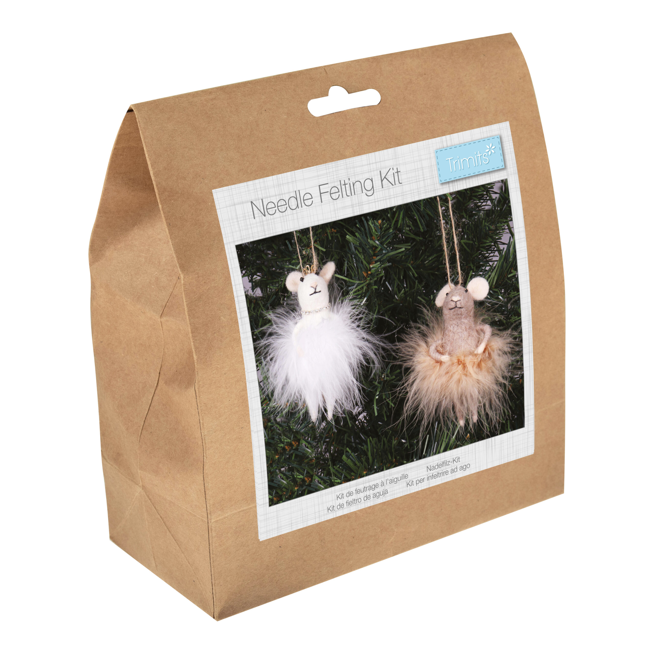 Fairy mouse needle felting kits to create christmas decorations